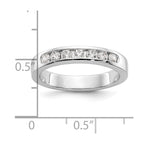 14K White Gold 7-Stone 1/3 carat Round Diamond Complete Channel Band