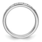 14K White Gold 7-Stone 1/2 carat Round Diamond Complete Channel Band