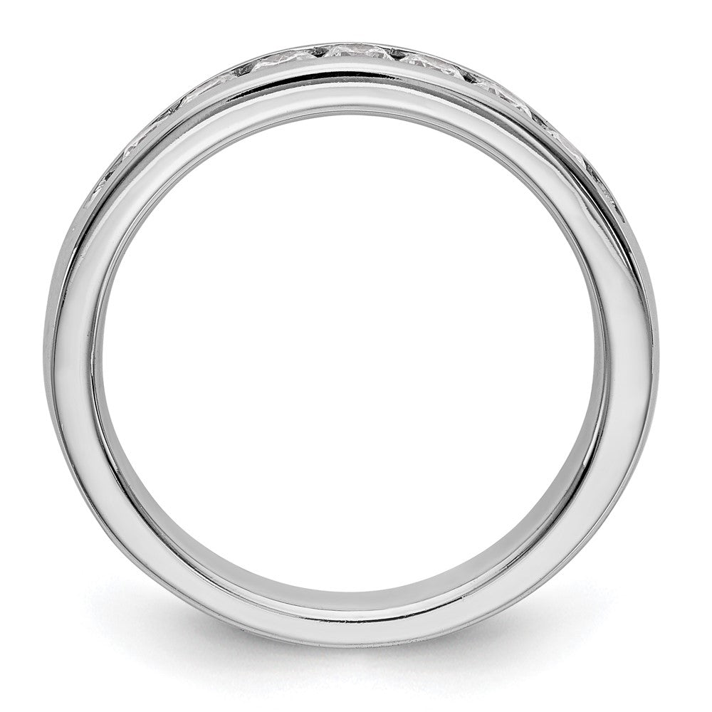 14K White Gold 7-Stone 1/2 carat Round Diamond Complete Channel Band