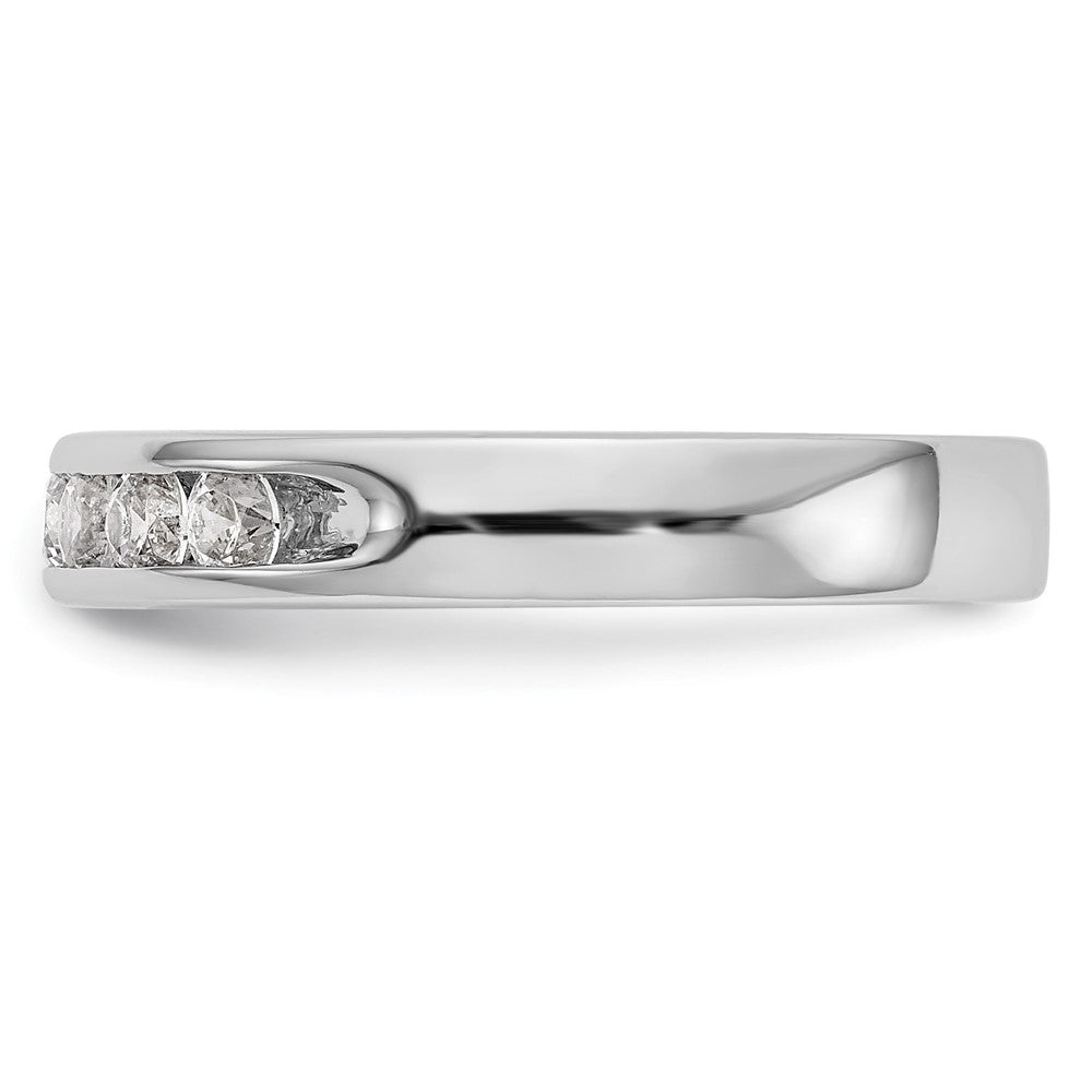 14K White Gold 7-Stone 1/2 carat Round Diamond Complete Channel Band