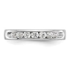 14K White Gold 7-Stone 1/2 carat Round Diamond Complete Channel Band