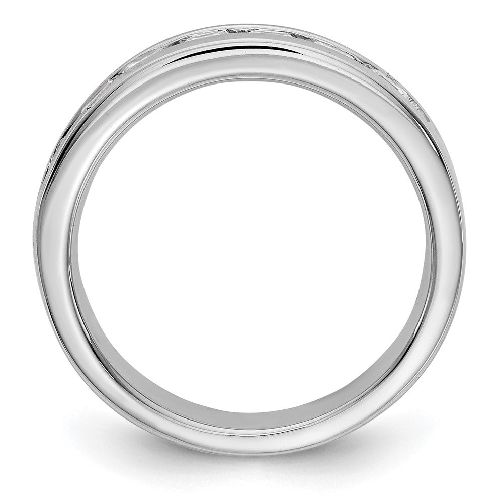 14K White Gold 7-Stone 3/4 carat Round Diamond Complete Channel Band