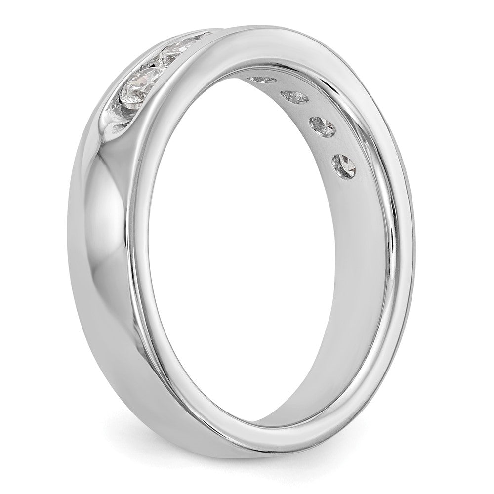 14K White Gold 7-Stone 3/4 carat Round Diamond Complete Channel Band