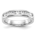 14K White Gold 7-Stone 3/4 carat Round Diamond Complete Channel Band