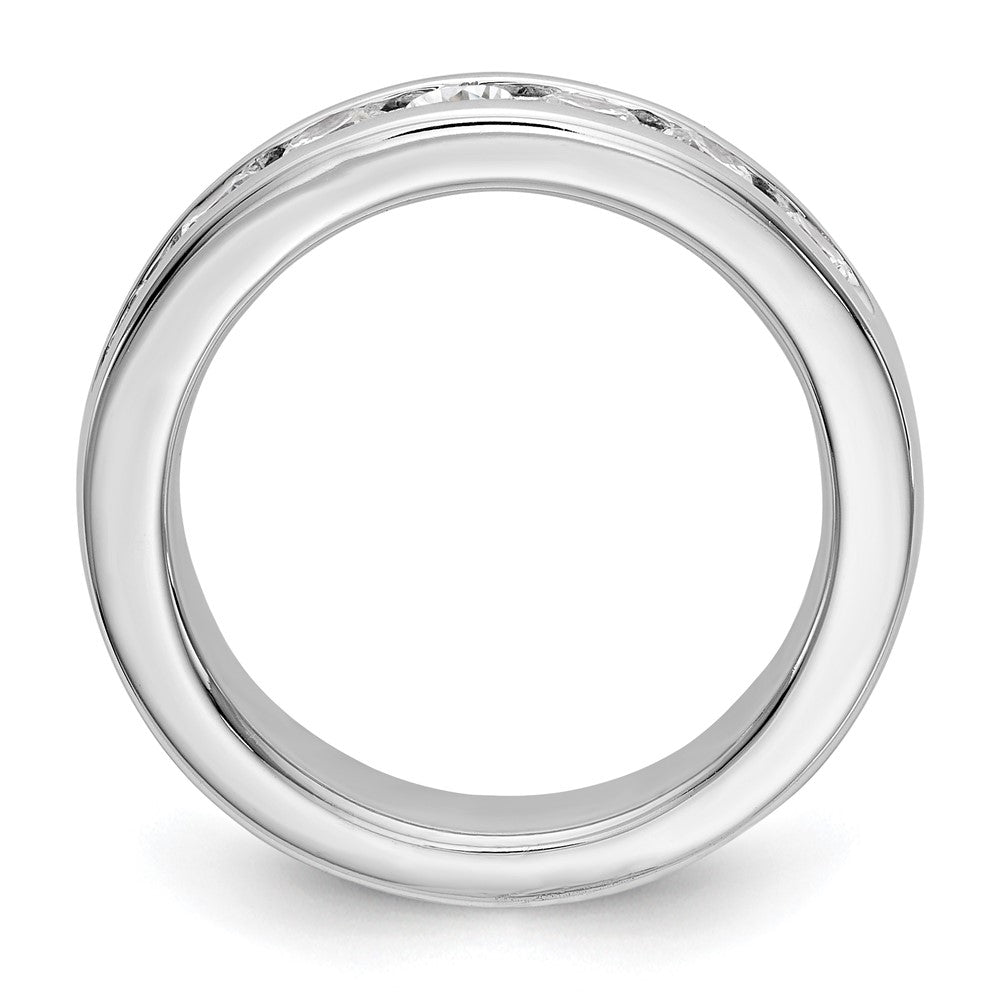 14K White Gold 7-Stone 1 carat Round Diamond Complete Channel Band