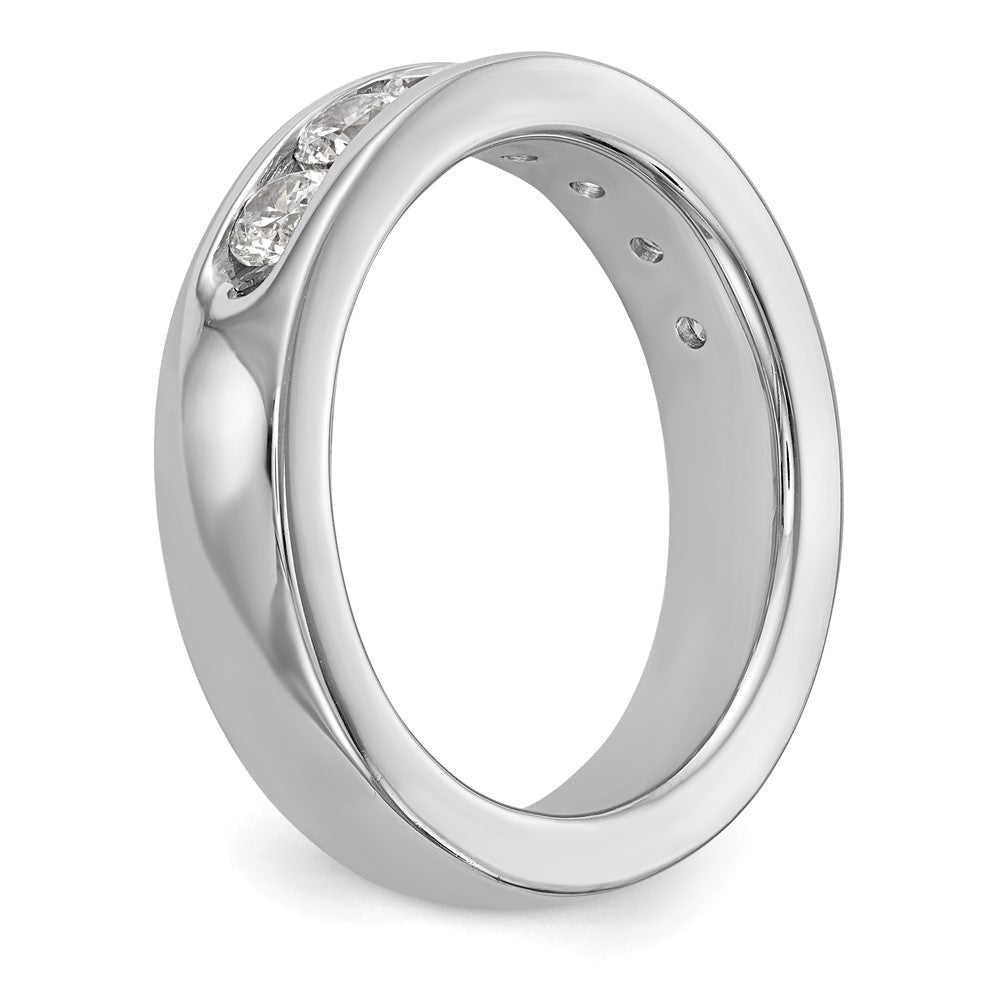 14K White Gold 7-Stone 1 carat Round Diamond Complete Channel Band