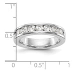 14K White Gold 7-Stone 1 carat Round Diamond Complete Channel Band