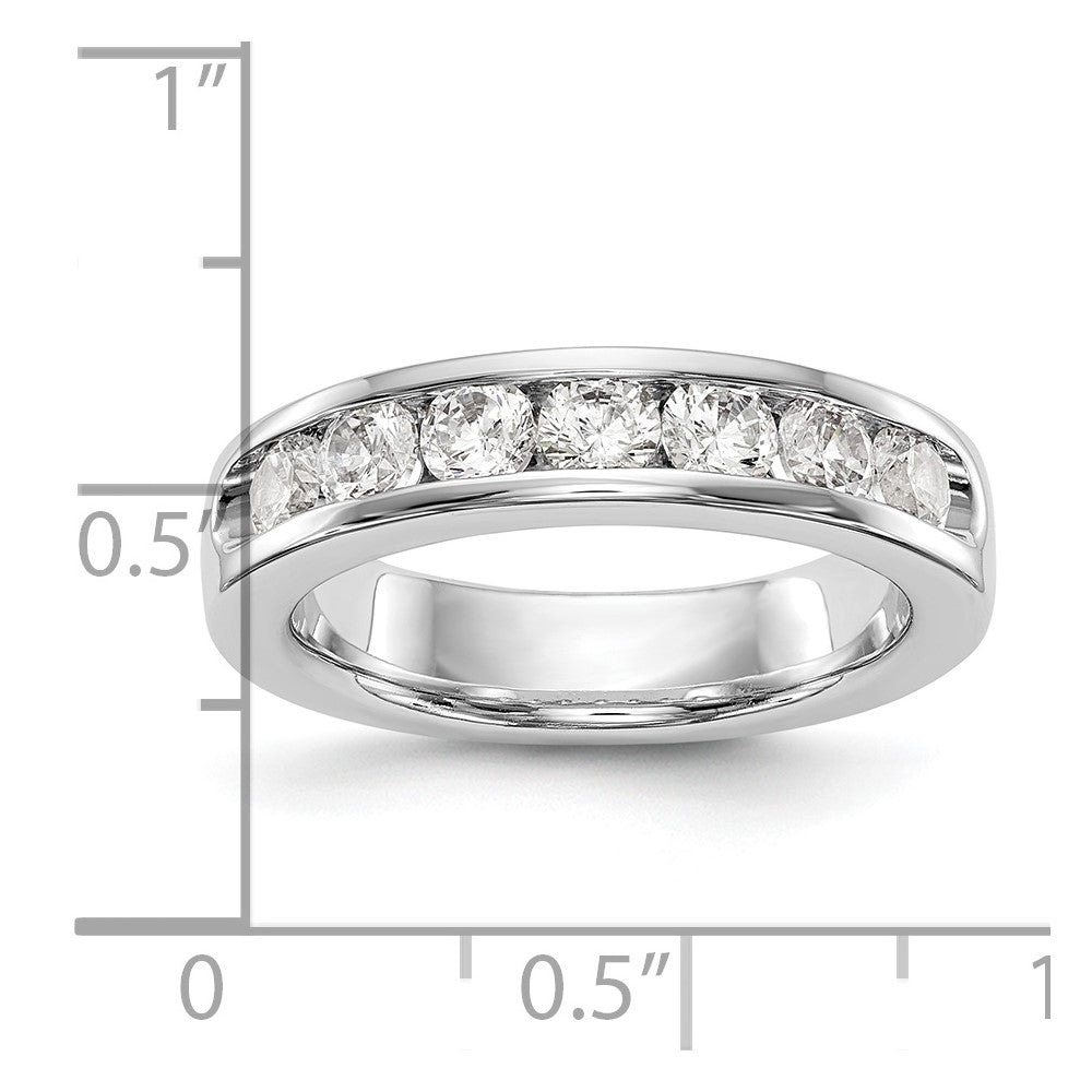 14K White Gold 7-Stone 1 carat Round Diamond Complete Channel Band