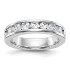 14K White Gold 7-Stone 1 carat Round Diamond Complete Channel Band