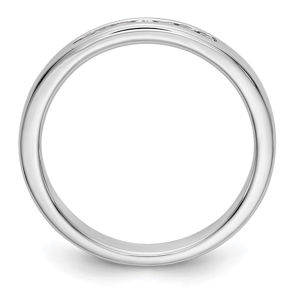14K White Gold 7-Stone 1/8 carat Round Diamond Complete Channel Band