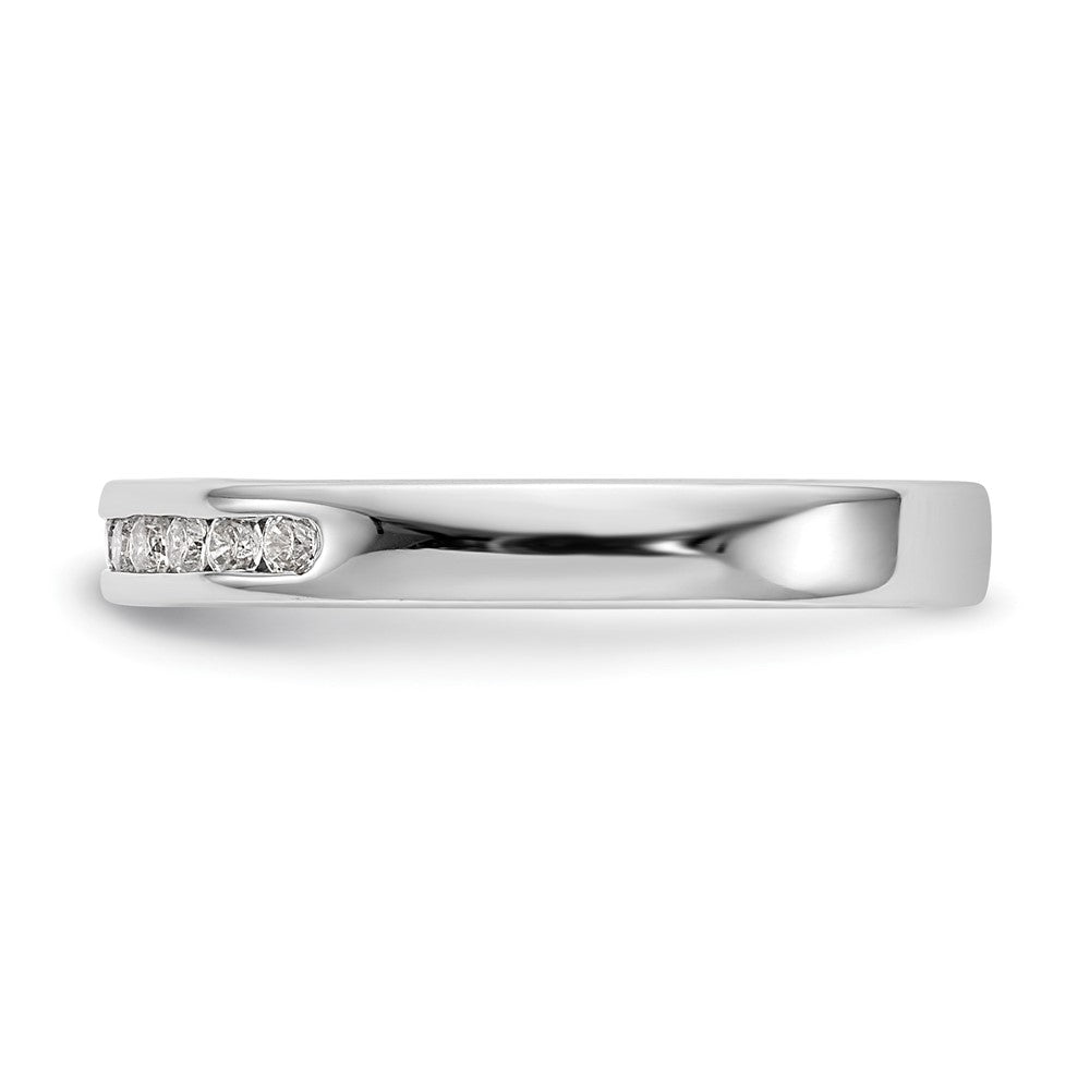 14K White Gold 7-Stone 1/8 carat Round Diamond Complete Channel Band