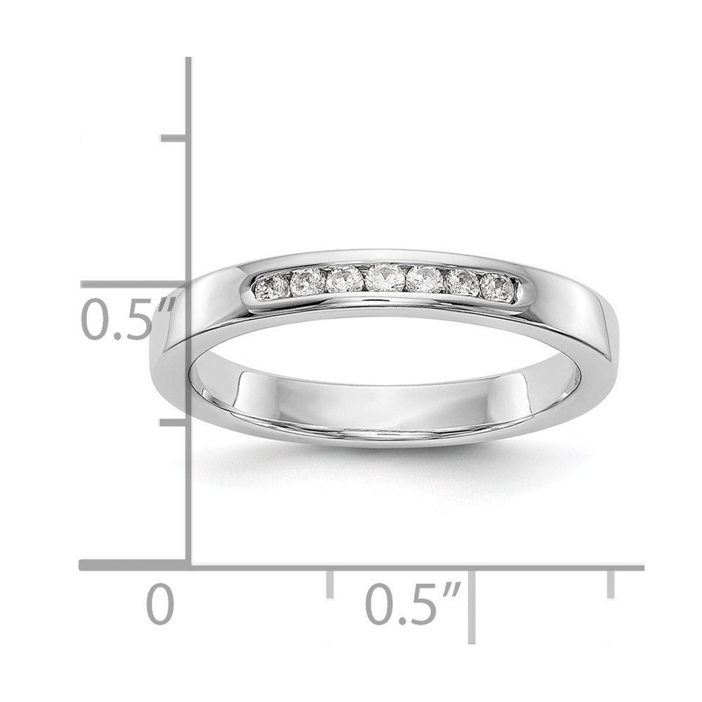 14K White Gold 7-Stone 1/8 carat Round Diamond Complete Channel Band