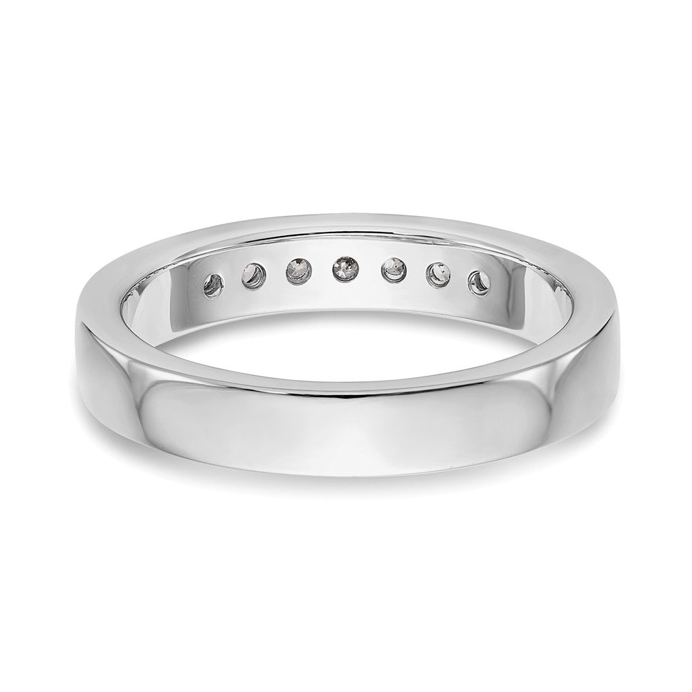 14K White Gold 7-Stone 1/5 carat Round Diamond Complete Channel Band