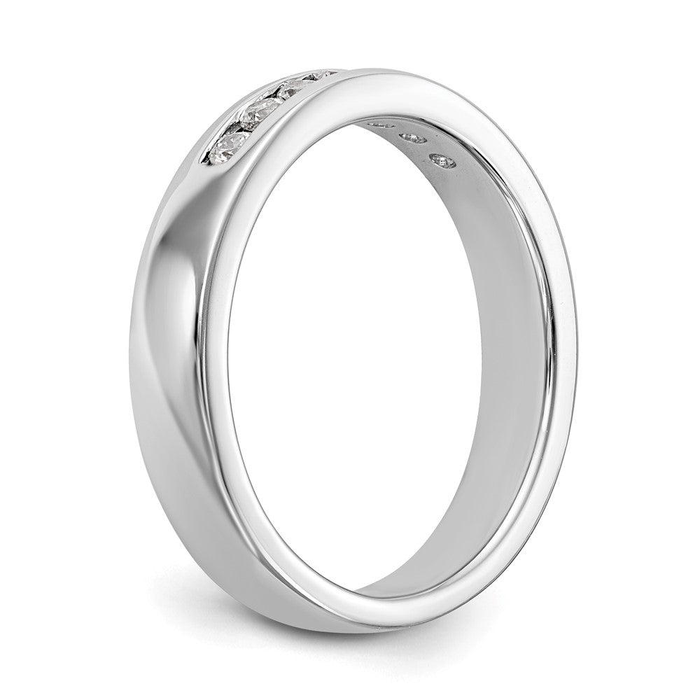 14K White Gold 7-Stone 1/5 carat Round Diamond Complete Channel Band
