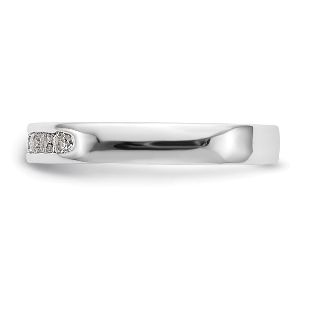 14K White Gold 7-Stone 1/4 carat Round Diamond Complete Channel Band