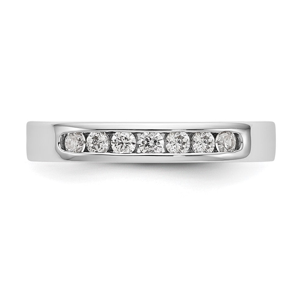 14K White Gold 7-Stone 1/4 carat Round Diamond Complete Channel Band