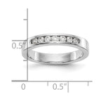 14K White Gold 7-Stone 1/4 carat Round Diamond Complete Channel Band