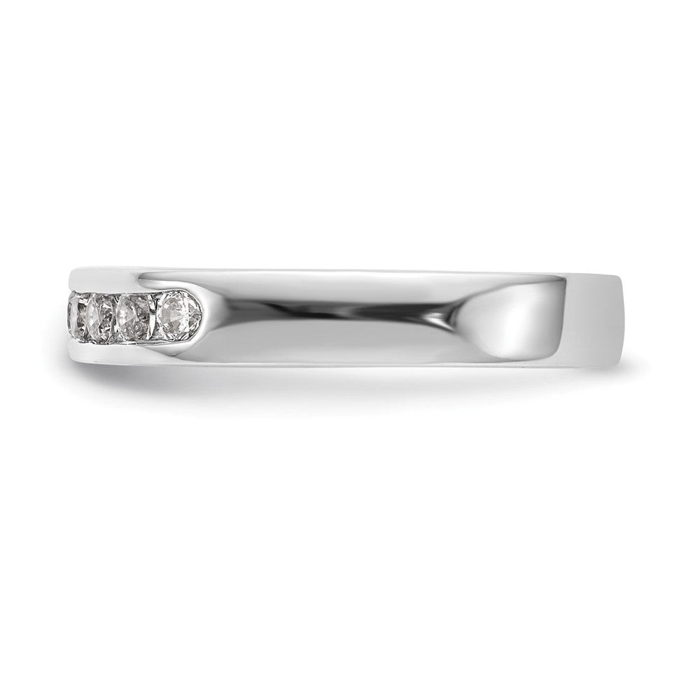 14K White Gold 7-Stone 1/3 carat Round Diamond Complete Channel Band