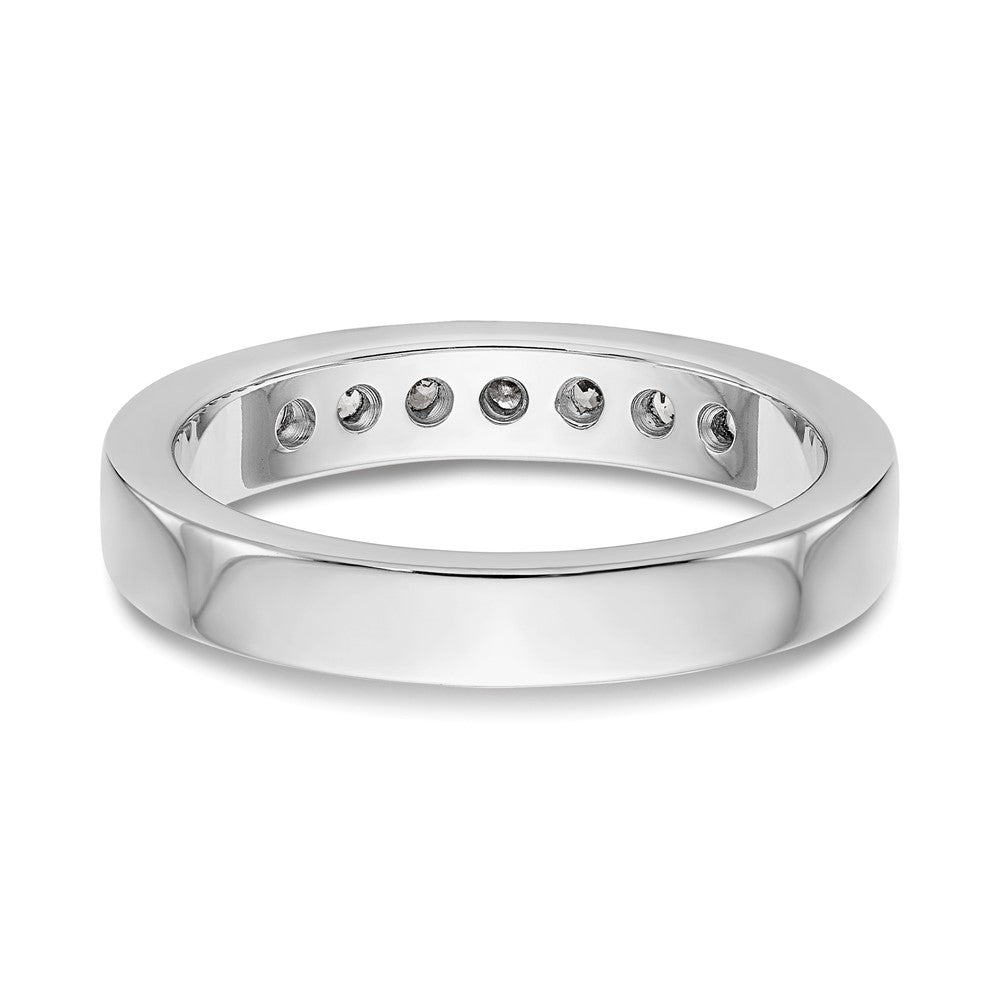 14K White Gold 7-Stone 1/3 carat Round Diamond Complete Channel Band