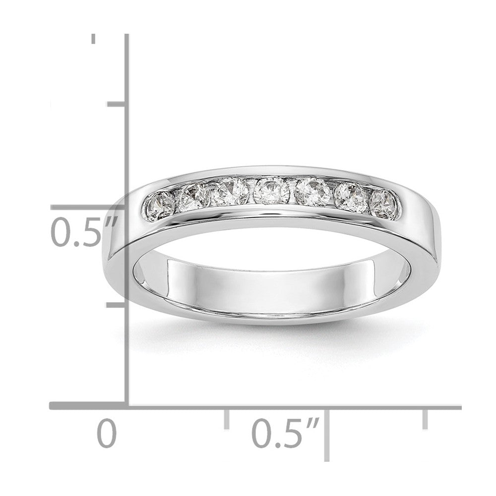 14K White Gold 7-Stone 1/3 carat Round Diamond Complete Channel Band