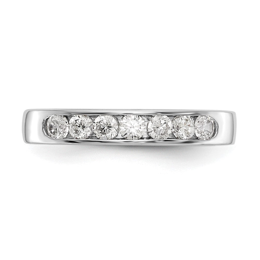 14K White Gold 7-Stone 3/8 carat Round Diamond Complete Channel Band