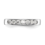 14K White Gold 7-Stone 3/8 carat Round Diamond Complete Channel Band