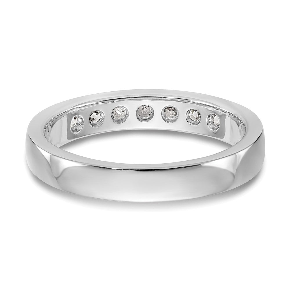 14K White Gold 7-Stone 3/8 carat Round Diamond Complete Channel Band