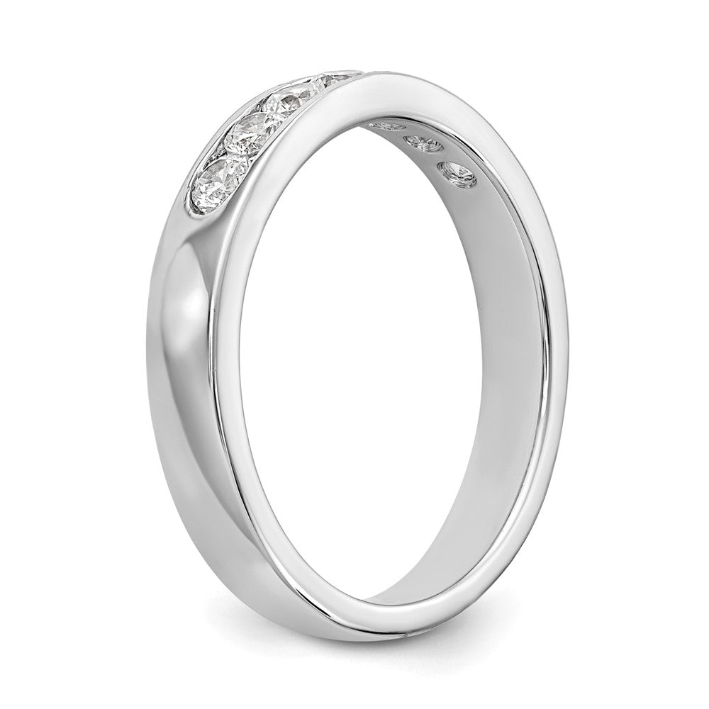 14K White Gold 7-Stone 3/8 carat Round Diamond Complete Channel Band