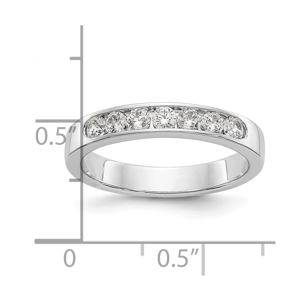 14K White Gold 7-Stone 3/8 carat Round Diamond Complete Channel Band