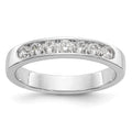 14K White Gold 7-Stone 3/8 carat Round Diamond Complete Channel Band