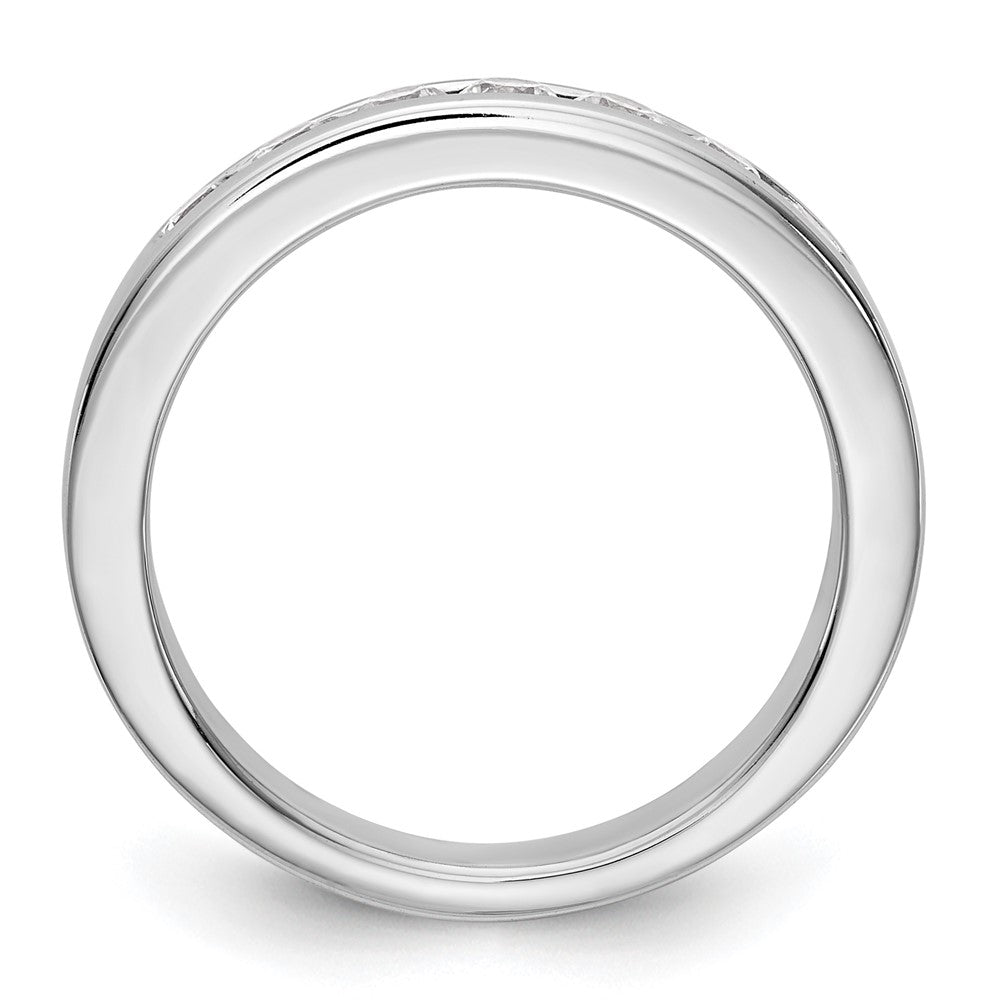 14K White Gold 7-Stone 1/2 carat Round Diamond Complete Channel Band