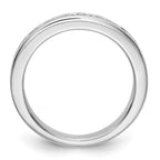 14K White Gold 7-Stone 1/2 carat Round Diamond Complete Channel Band