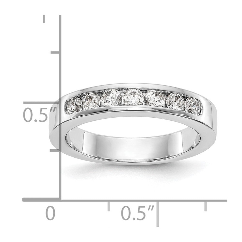 14K White Gold 7-Stone 1/2 carat Round Diamond Complete Channel Band