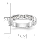 14K White Gold 7-Stone 1/2 carat Round Diamond Complete Channel Band