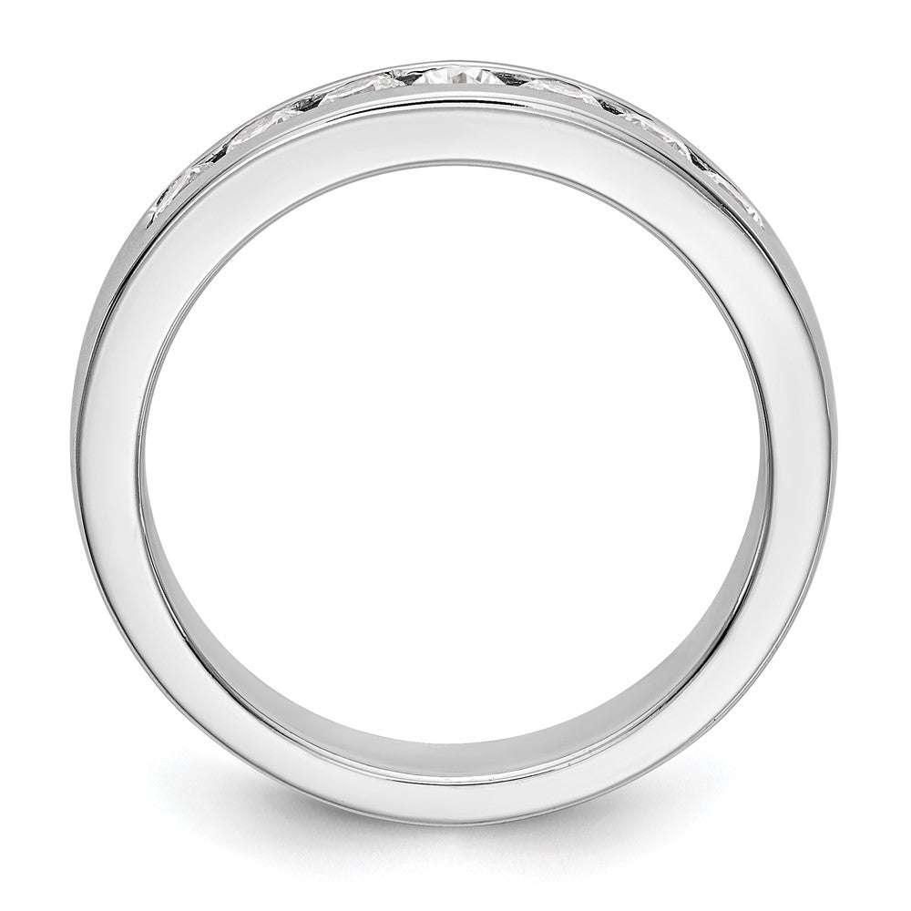 14K White Gold 7-Stone 1/2 carat Round Diamond Complete Channel Band