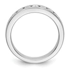 14K White Gold 7-Stone 1/2 carat Round Diamond Complete Channel Band