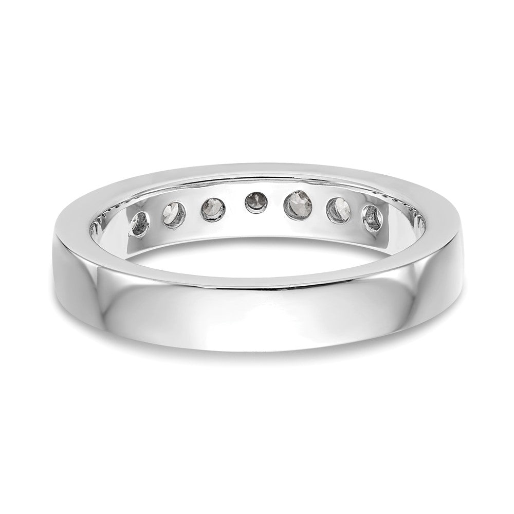 14K White Gold 7-Stone 1/2 carat Round Diamond Complete Channel Band