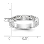 14K White Gold 7-Stone 1/2 carat Round Diamond Complete Channel Band