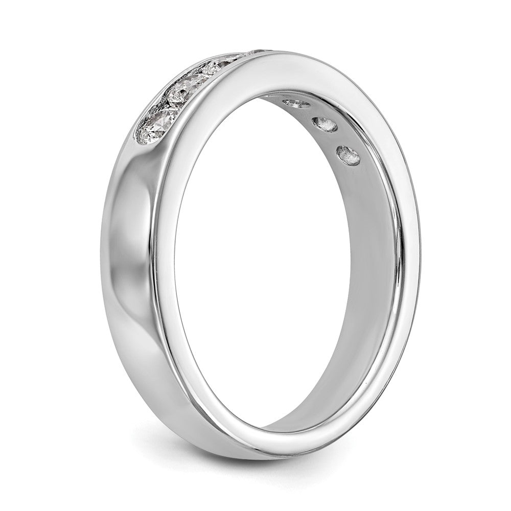 14K White Gold 7-Stone 5/8 carat Round Diamond Complete Channel Band