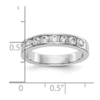 14K White Gold 7-Stone 5/8 carat Round Diamond Complete Channel Band