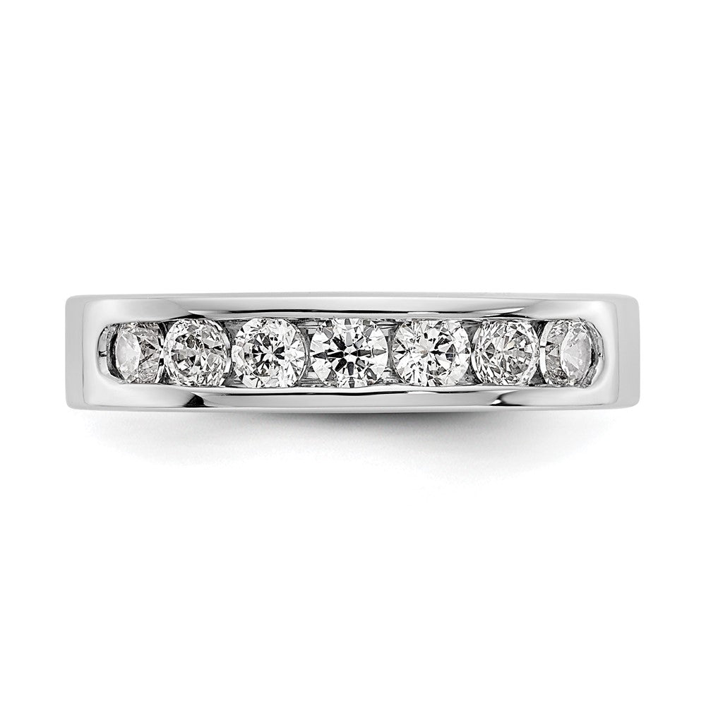 14K White Gold 7-Stone 5/8 carat Round Diamond Complete Channel Band
