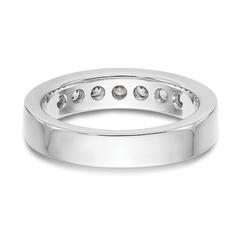 14K White Gold 7-Stone 5/8 carat Round Diamond Complete Channel Band