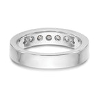 14K White Gold 7-Stone 5/8 carat Round Diamond Complete Channel Band