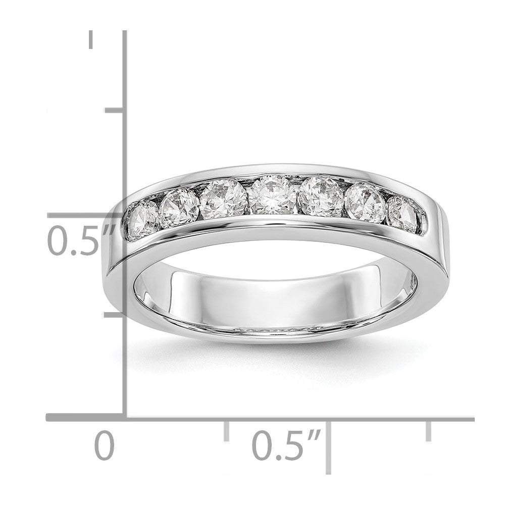 Platinum 7-Stone 3/4 carat Round Diamond Complete Channel Band
