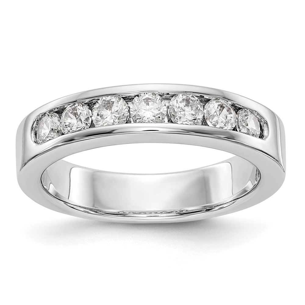 Platinum 7-Stone 3/4 carat Round Diamond Complete Channel Band