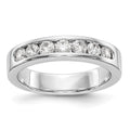 Platinum 7-Stone 3/4 carat Round Diamond Complete Channel Band