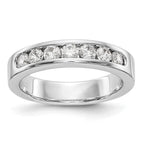 Platinum 7-Stone 3/4 carat Round Diamond Complete Channel Band