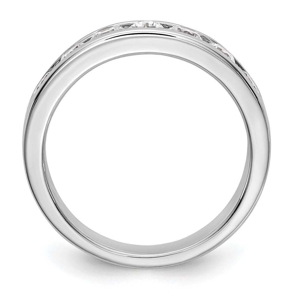 14K White Gold 7-Stone 3/4 carat Round Diamond Complete Channel Band