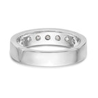 14K White Gold 7-Stone 3/4 carat Round Diamond Complete Channel Band