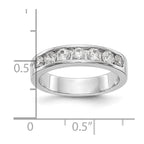 14K White Gold 7-Stone 3/4 carat Round Diamond Complete Channel Band
